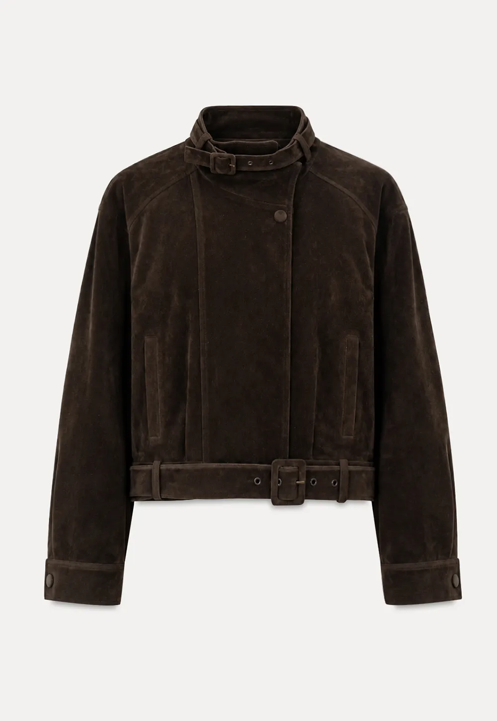 Velvet Stand Collar Short Jacket