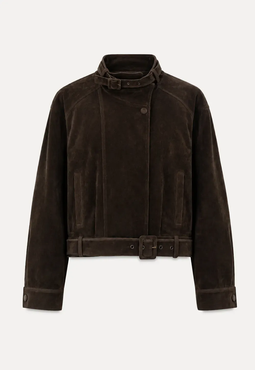 Velvet Stand Collar Short Jacket