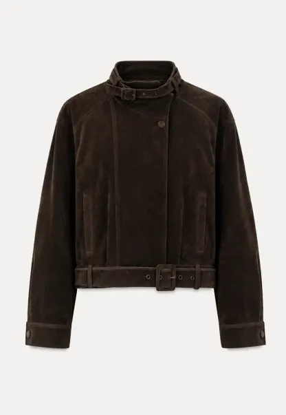 Velvet Stand Collar Short Jacket