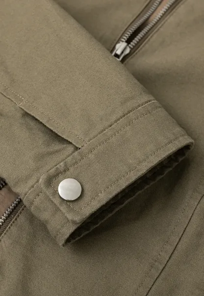 Cropped Stand Collar Zip Front Short Jacket