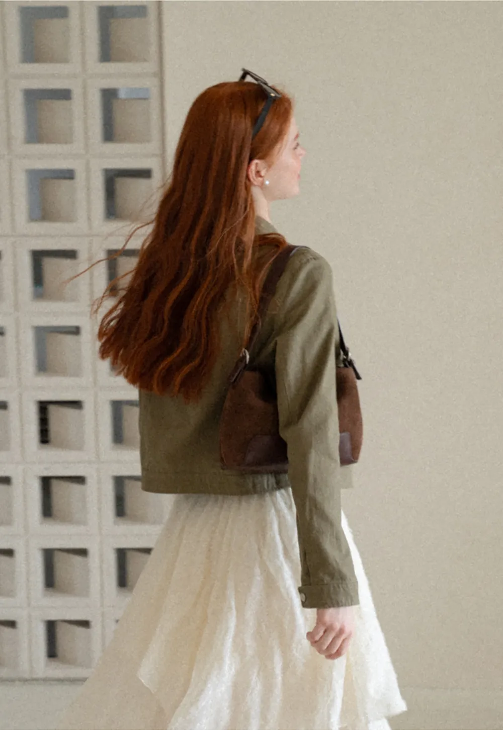 Cropped Stand Collar Zip Front Short Jacket