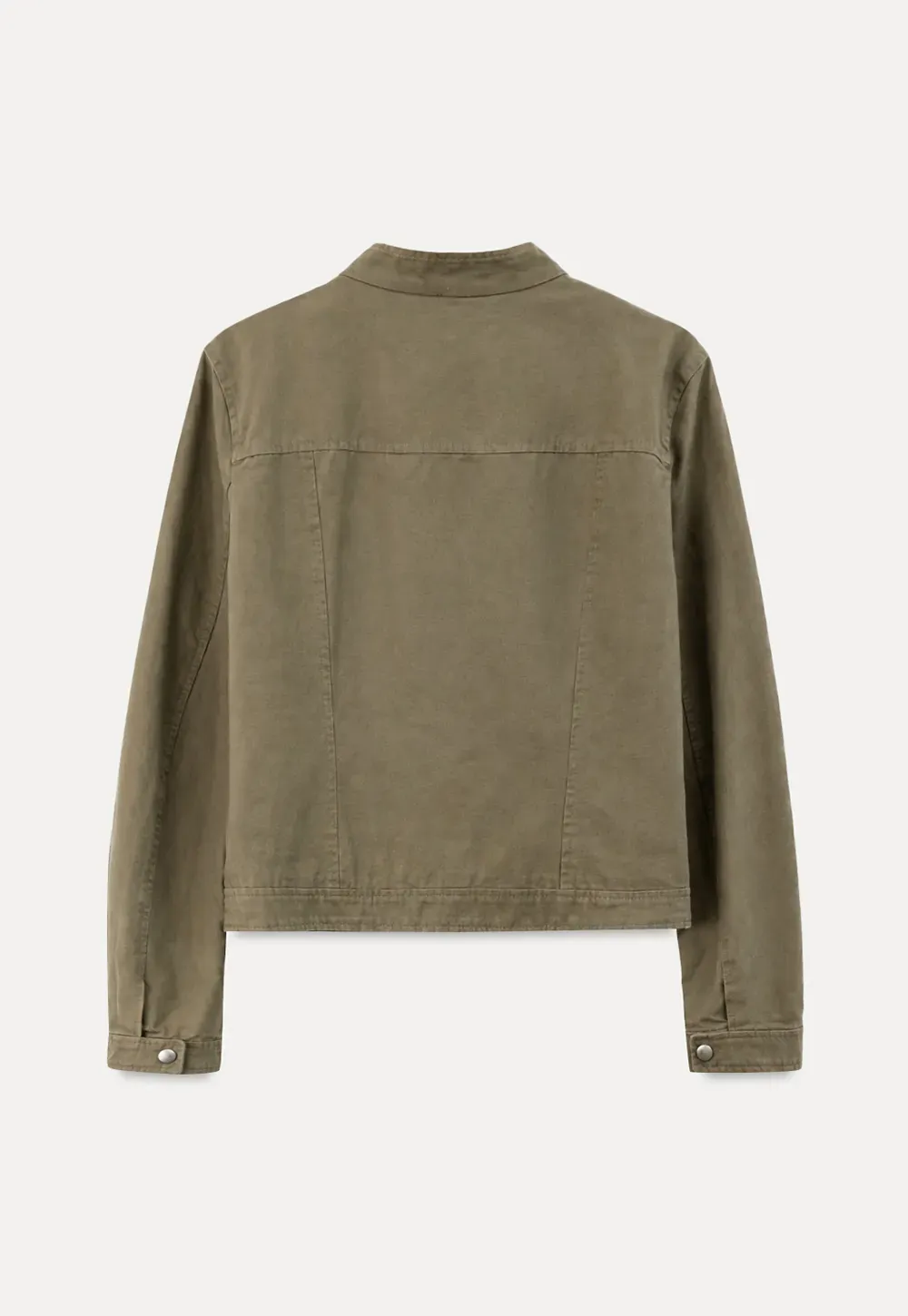 Cropped Stand Collar Zip Front Short Jacket