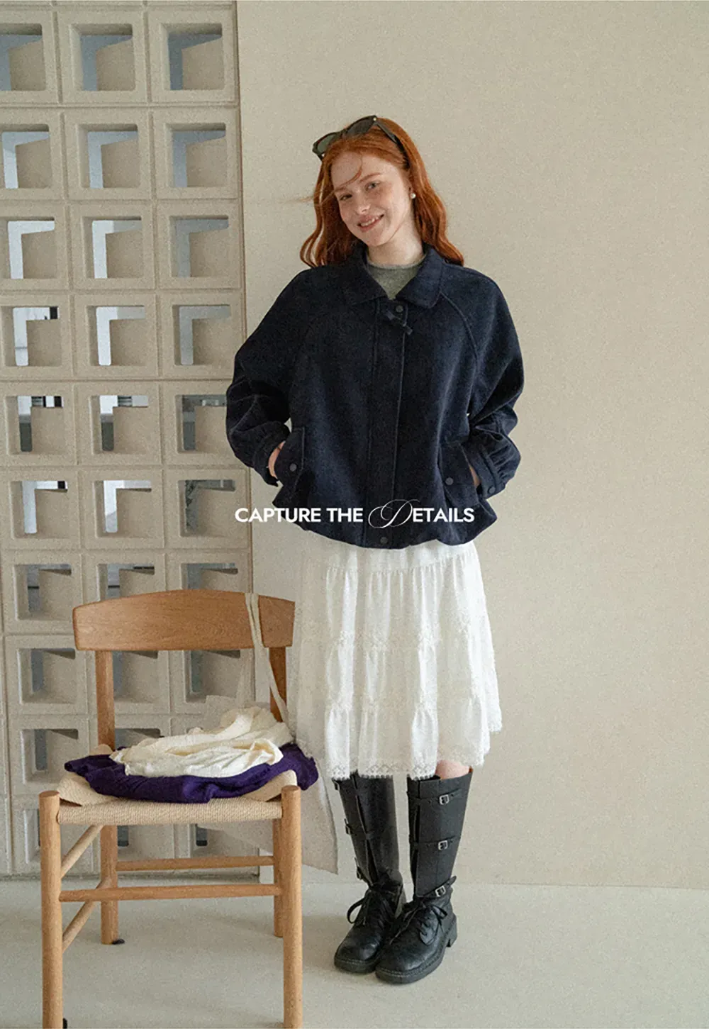 Velvet Cropped Jacket with Zip Front and Patch Pockets