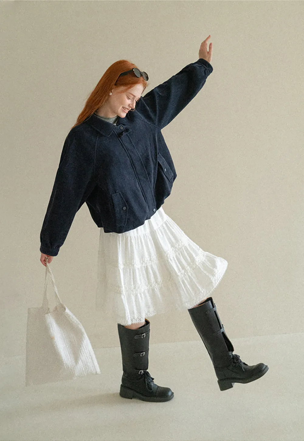 Velvet Cropped Jacket with Zip Front and Patch Pockets