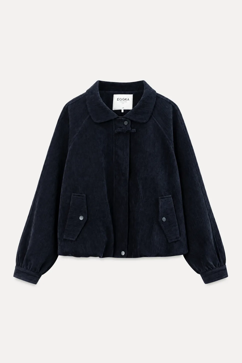 Velvet Cropped Jacket with Zip Front and Patch Pockets