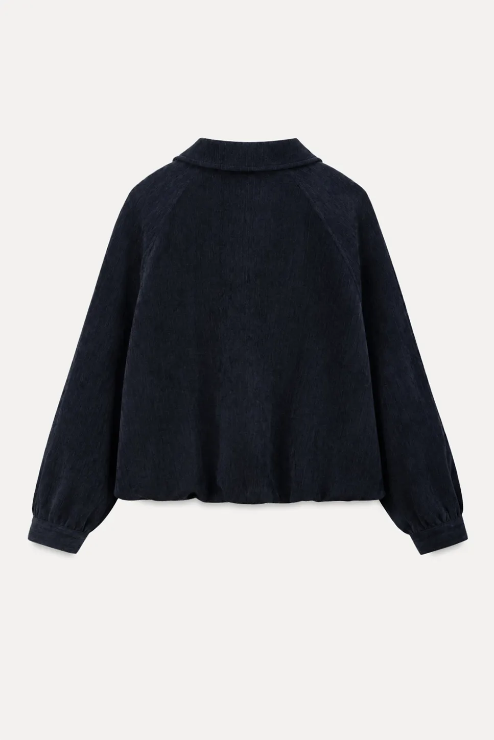 Velvet Cropped Jacket with Zip Front and Patch Pockets