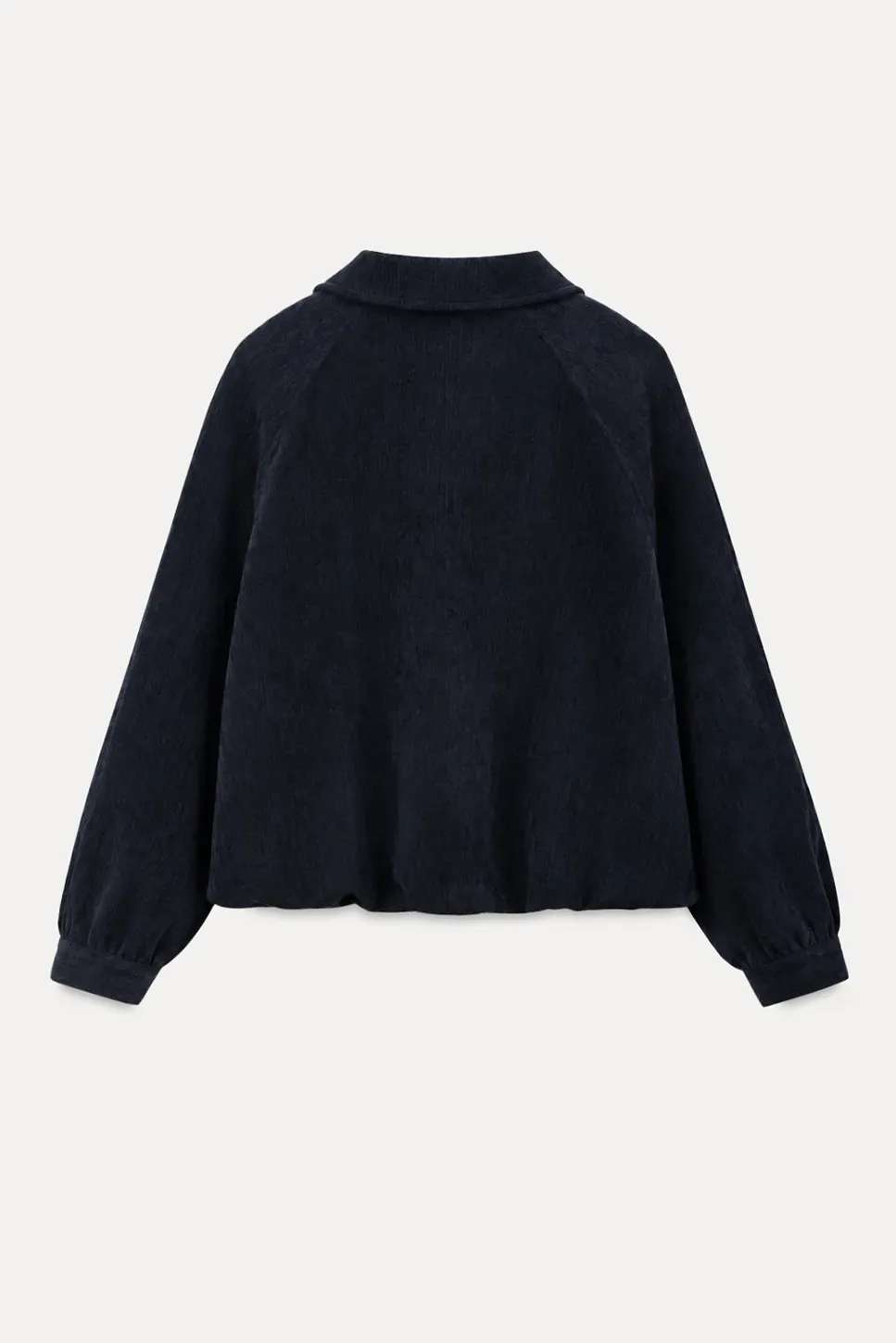 Velvet Cropped Jacket with Zip Front and Patch Pockets