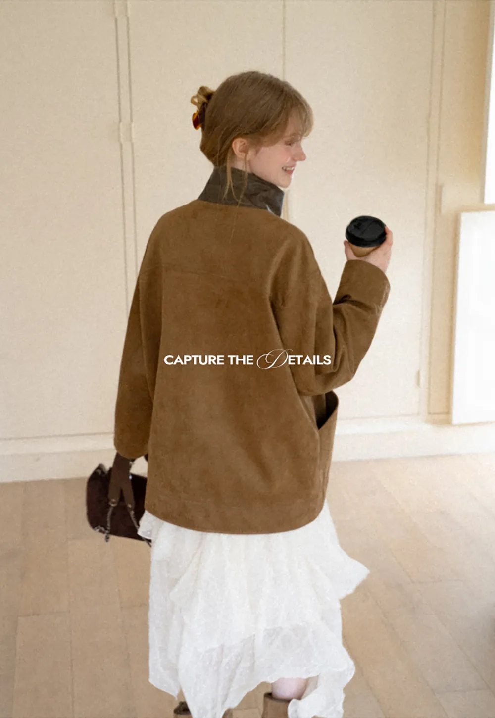Suede Texture Oversized Short Jacket