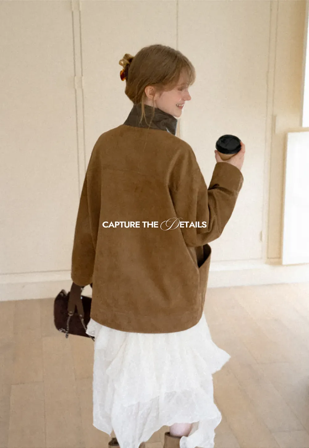 Suede Texture Oversized Short Jacket