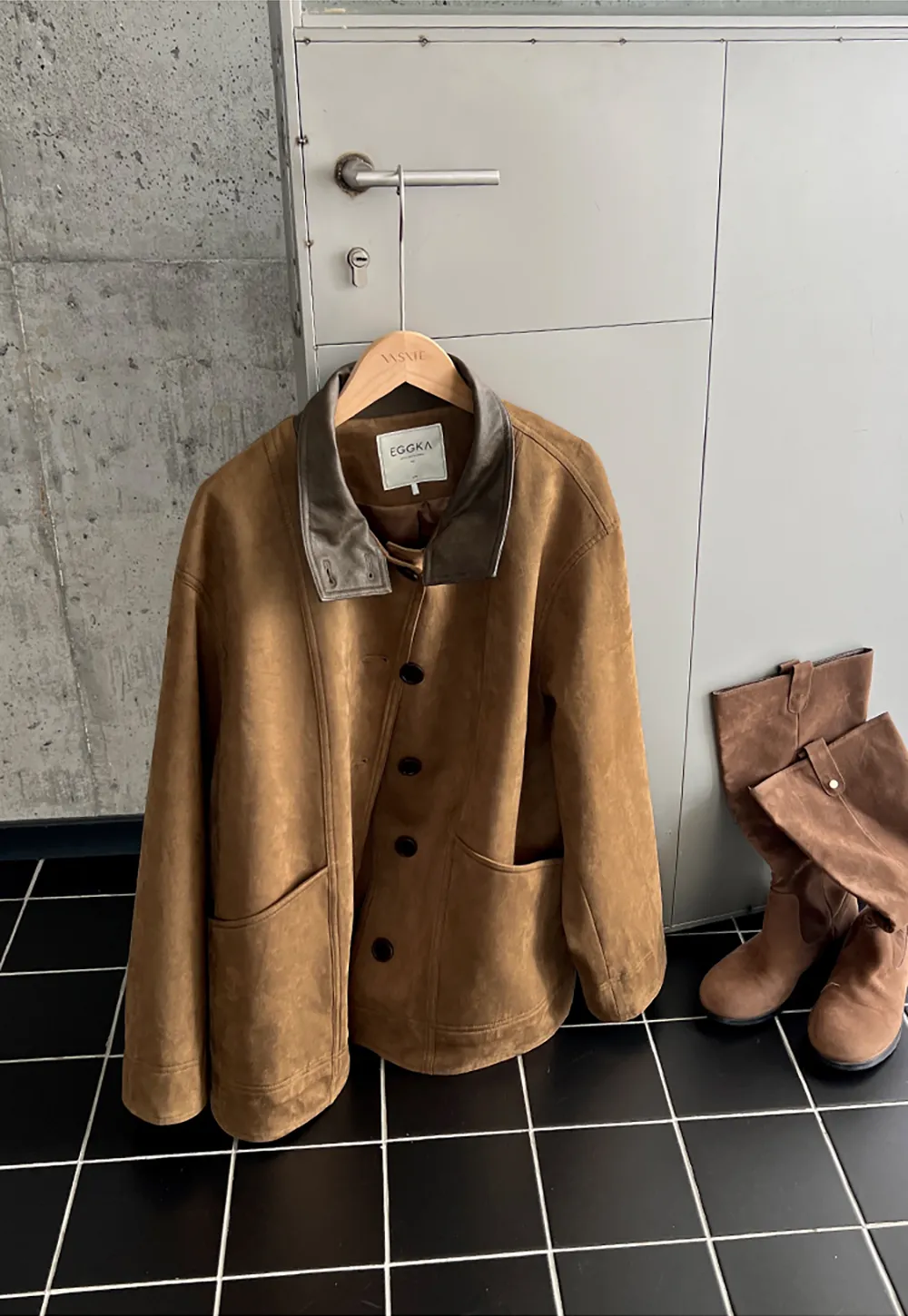 Suede Texture Oversized Short Jacket
