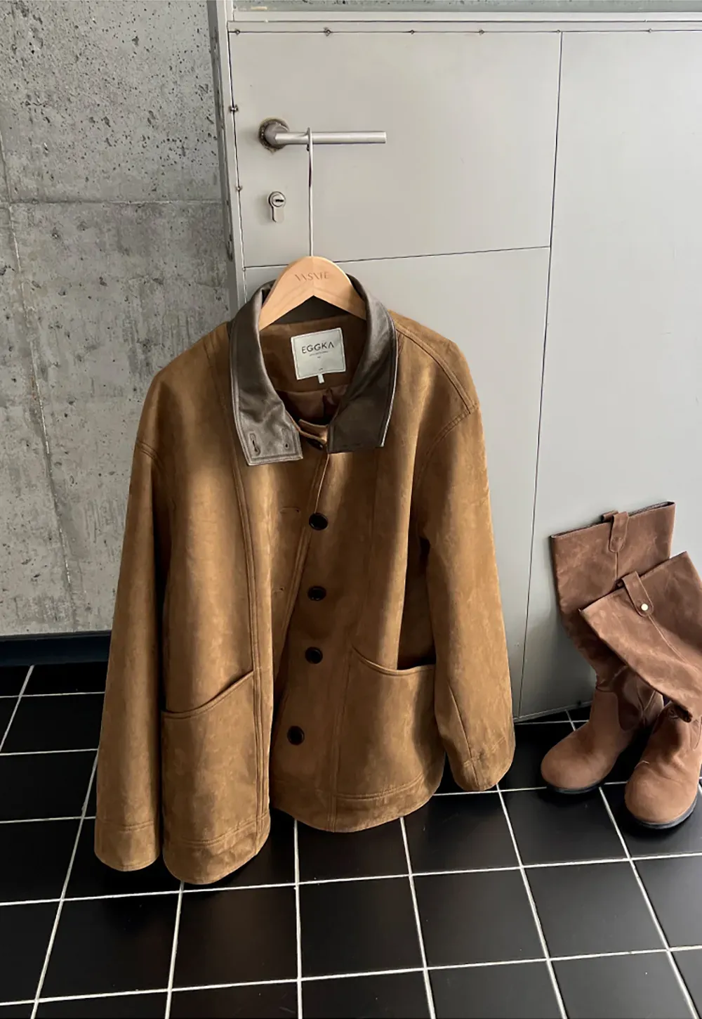 Suede Texture Oversized Short Jacket