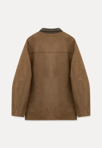 Suede Texture Oversized Short Jacket