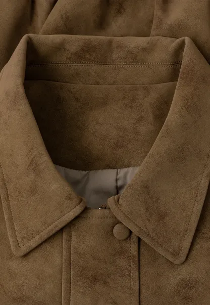 Suede Texture Oversized Short Jacket