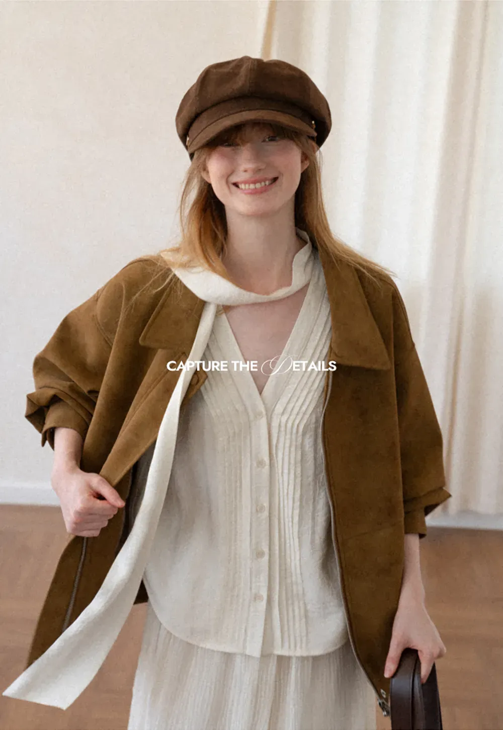 Suede Texture Oversized Short Jacket