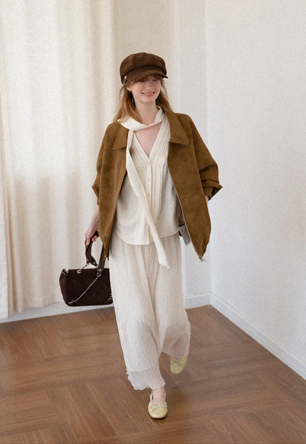 Suede Texture Oversized Short Jacket