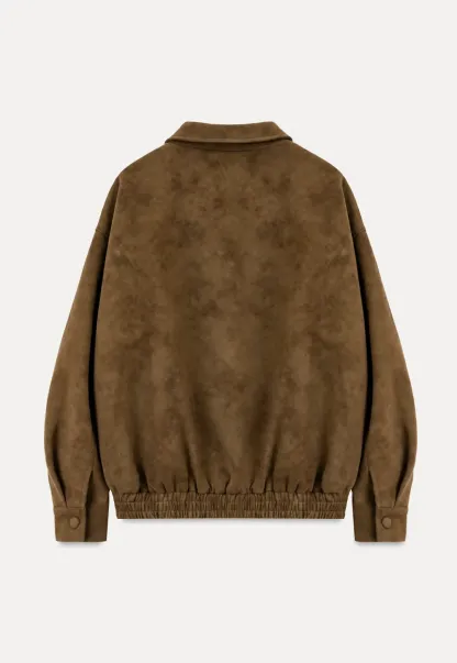 Suede Texture Oversized Short Jacket