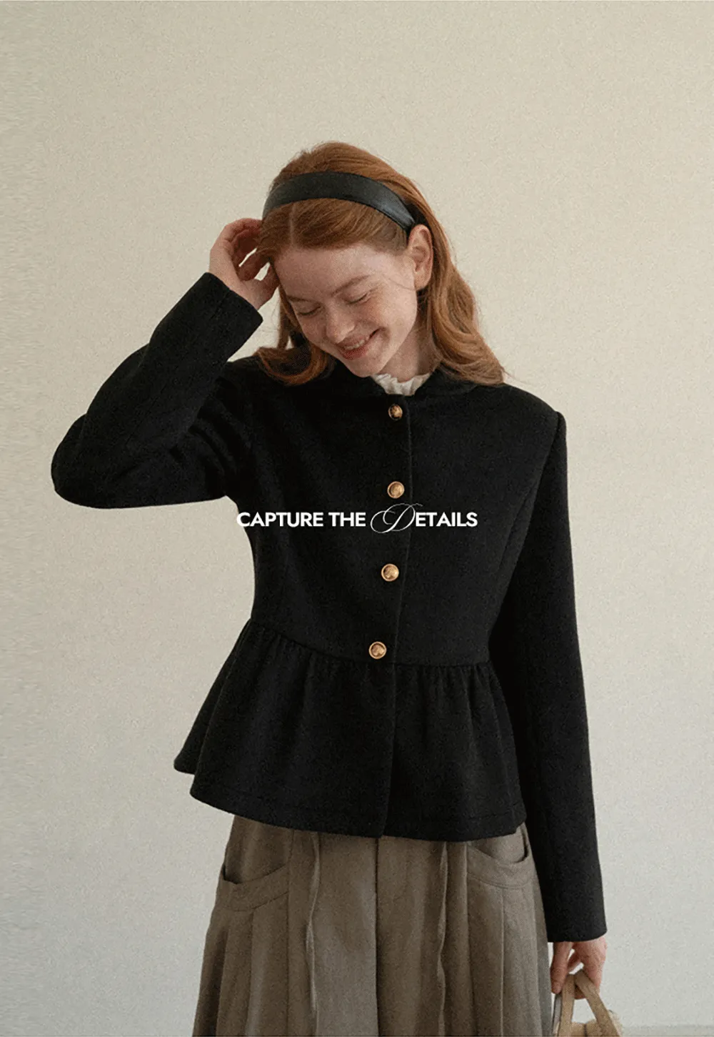 Peplum Hem Single Breasted Short Jacket