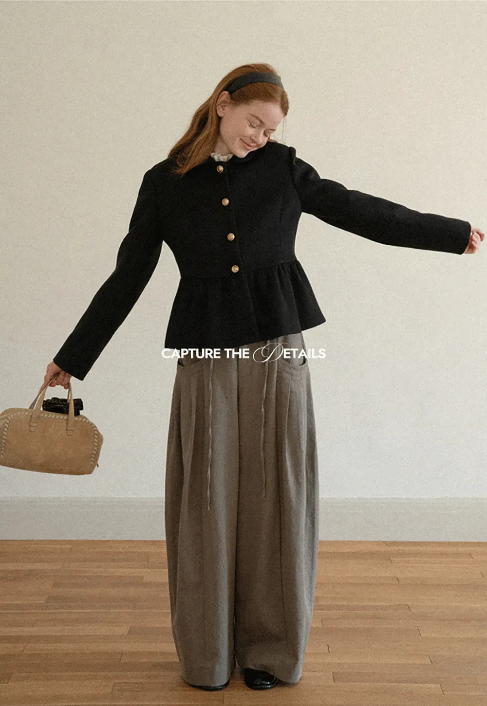 Peplum Hem Single Breasted Short Jacket