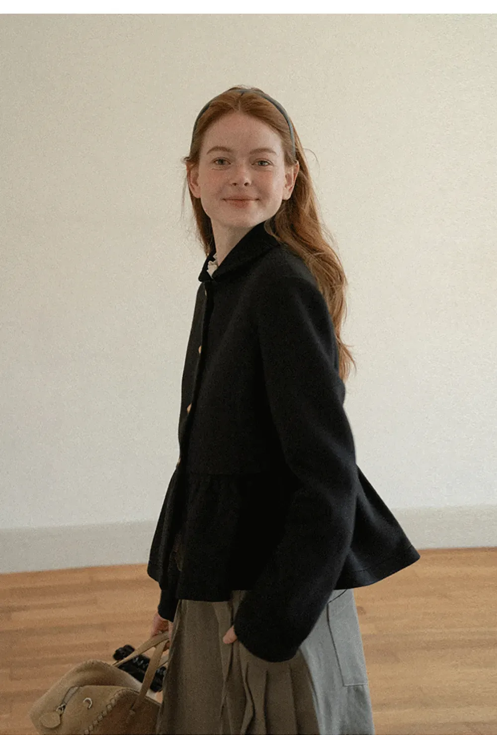Peplum Hem Single Breasted Short Jacket