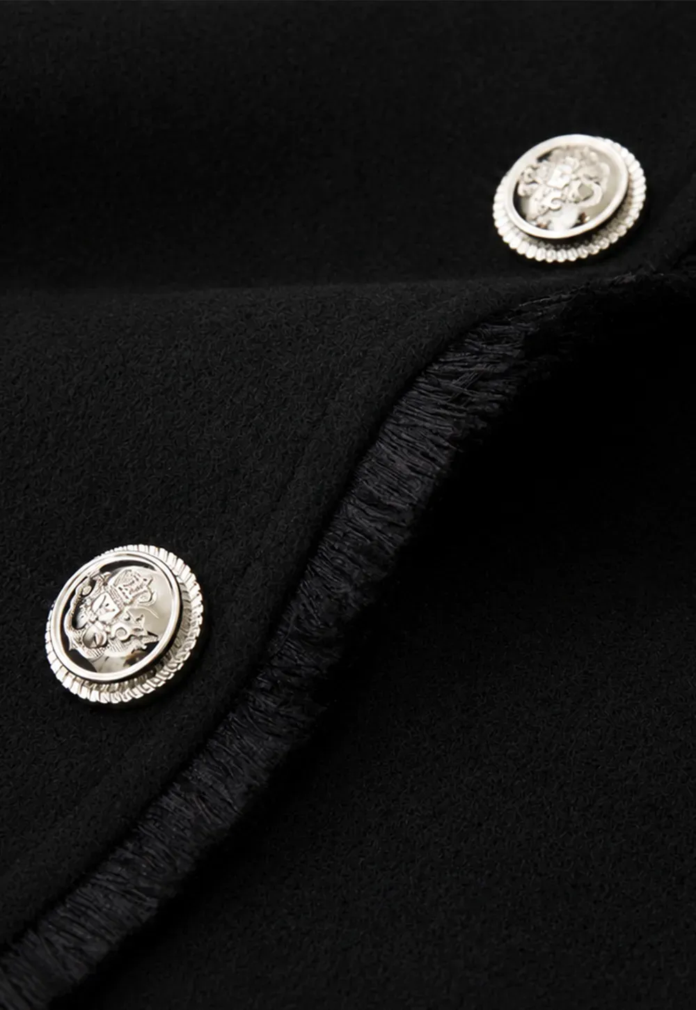 Lace Trim Collar Cropped Jacket Flared Skirt