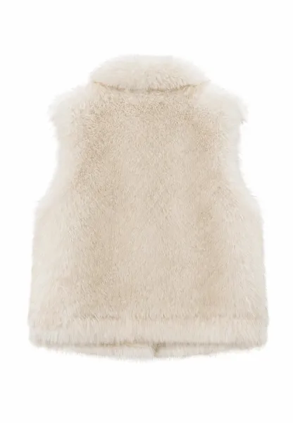 Faux Fur Collar Cropped Vest