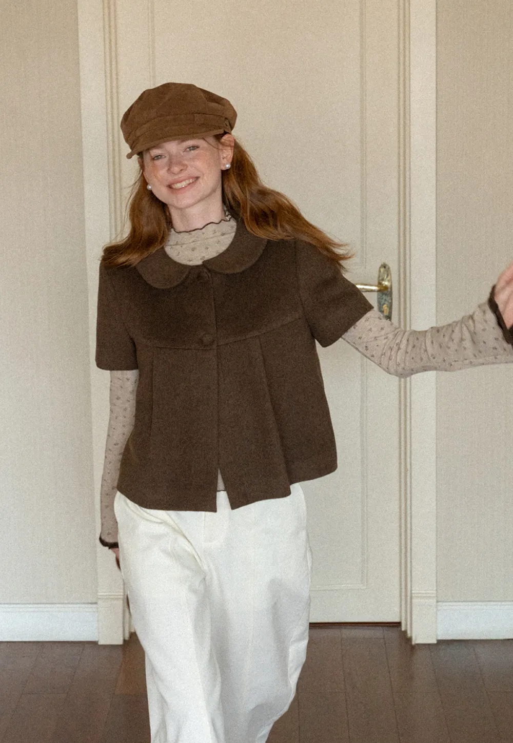 Peter Pan Collar Cropped Short Jacket