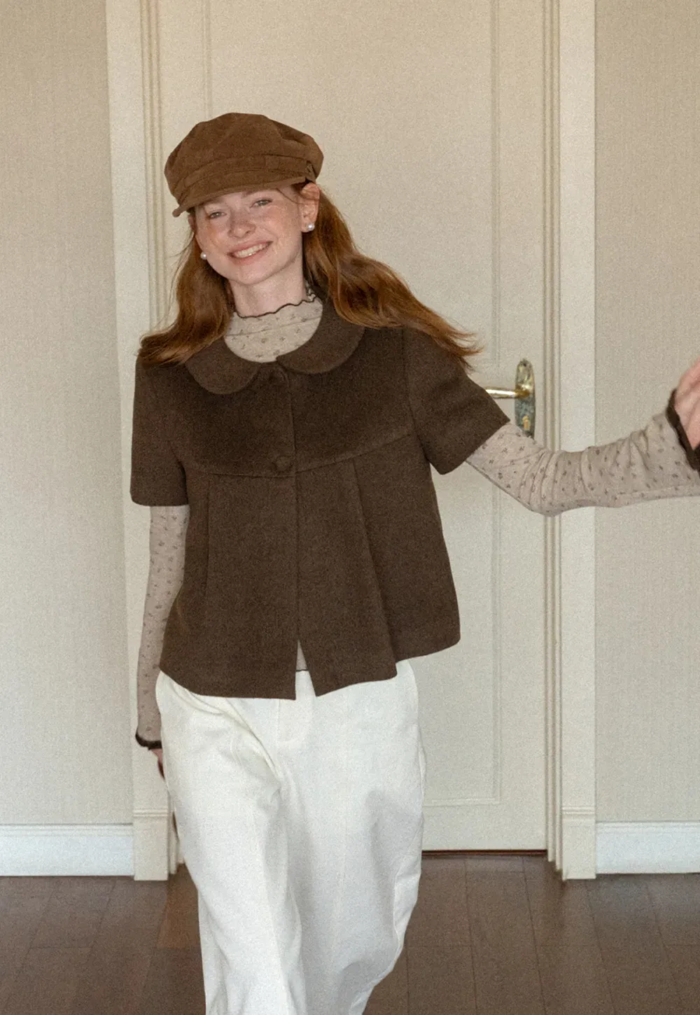 Peter Pan Collar Cropped Short Jacket