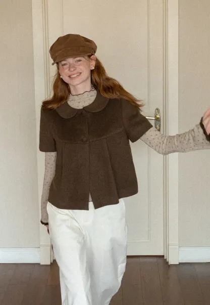Peter Pan Collar Cropped Short Jacket
