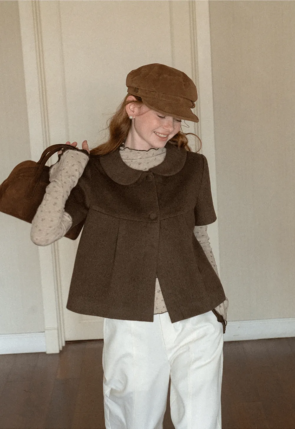 Peter Pan Collar Cropped Short Jacket