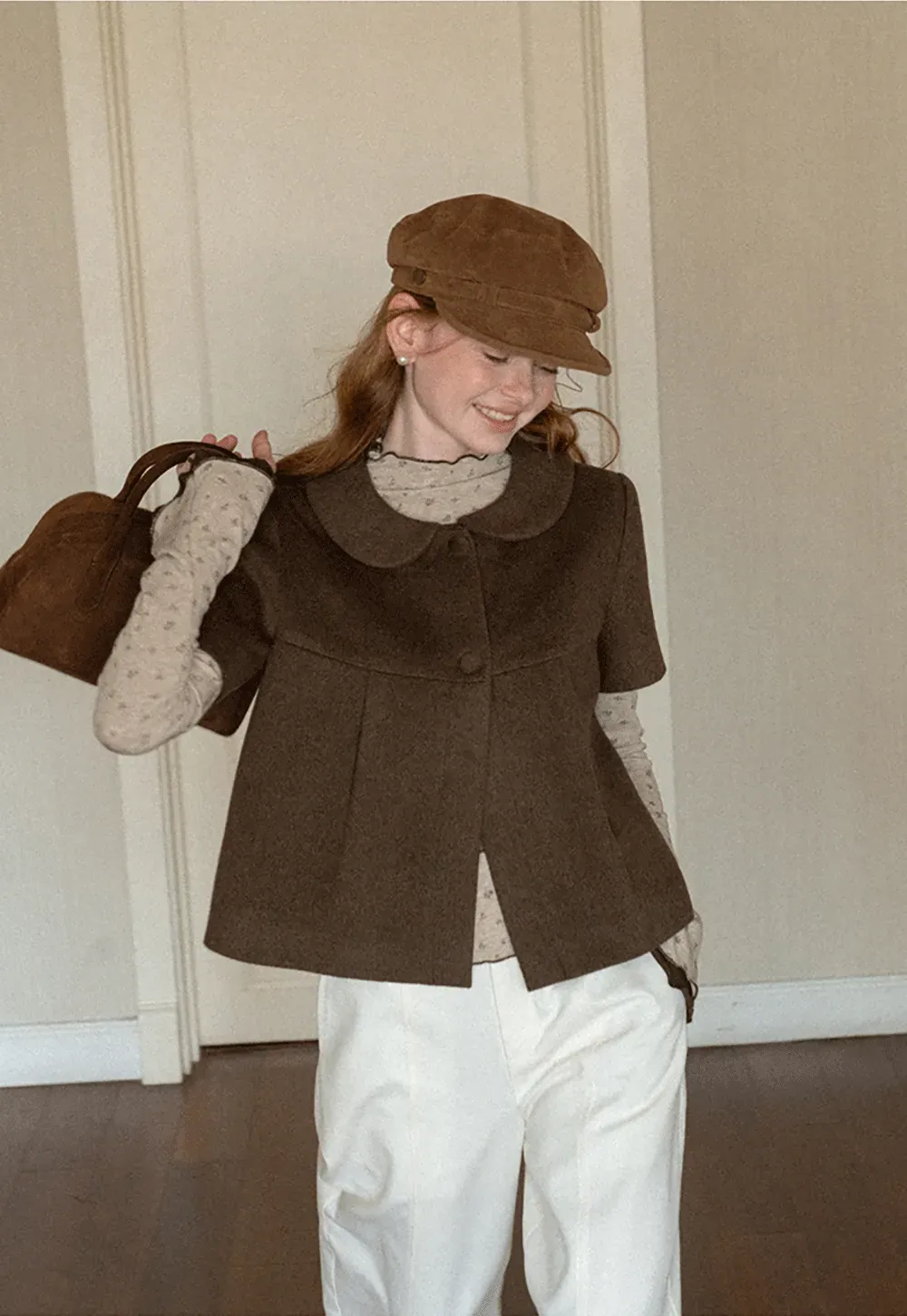 Peter Pan Collar Cropped Short Jacket