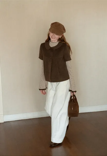 Peter Pan Collar Cropped Short Jacket