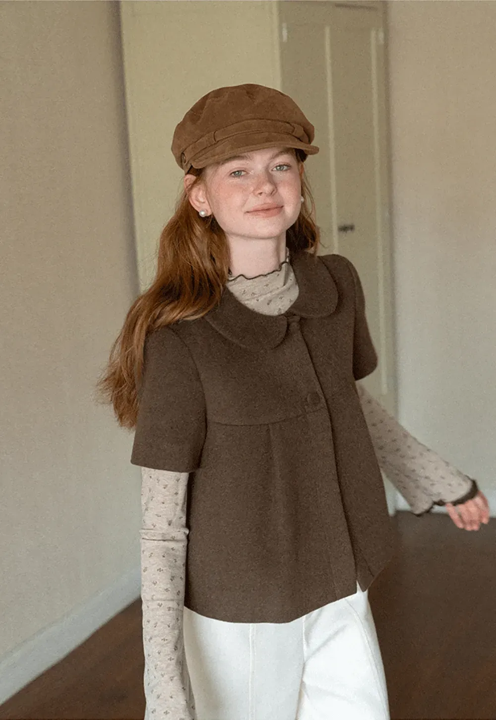 Peter Pan Collar Cropped Short Jacket
