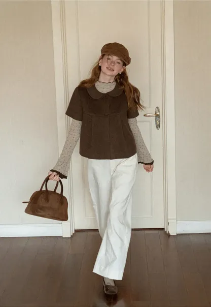 Peter Pan Collar Cropped Short Jacket