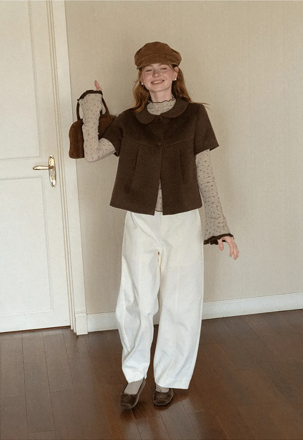 Peter Pan Collar Cropped Short Jacket