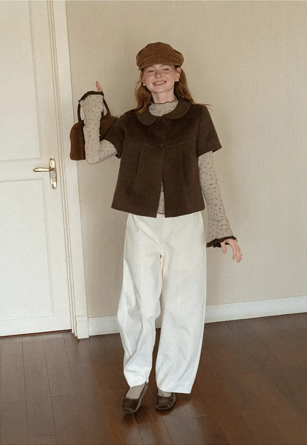 Peter Pan Collar Cropped Short Jacket