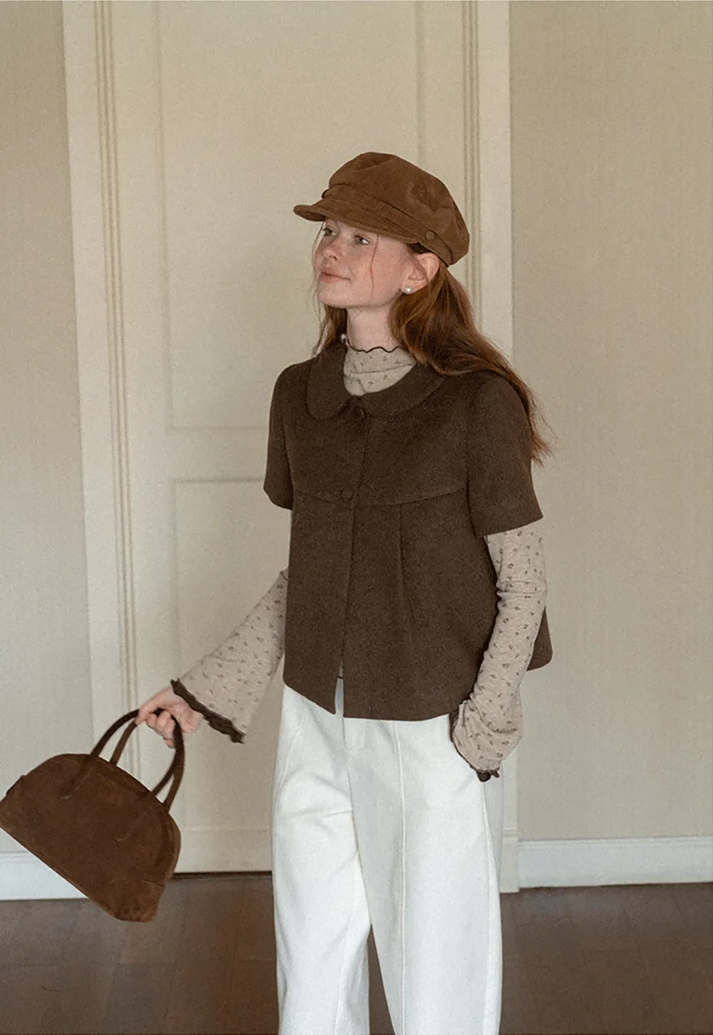 Peter Pan Collar Cropped Short Jacket