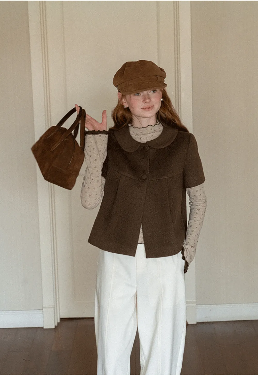 Peter Pan Collar Cropped Short Jacket