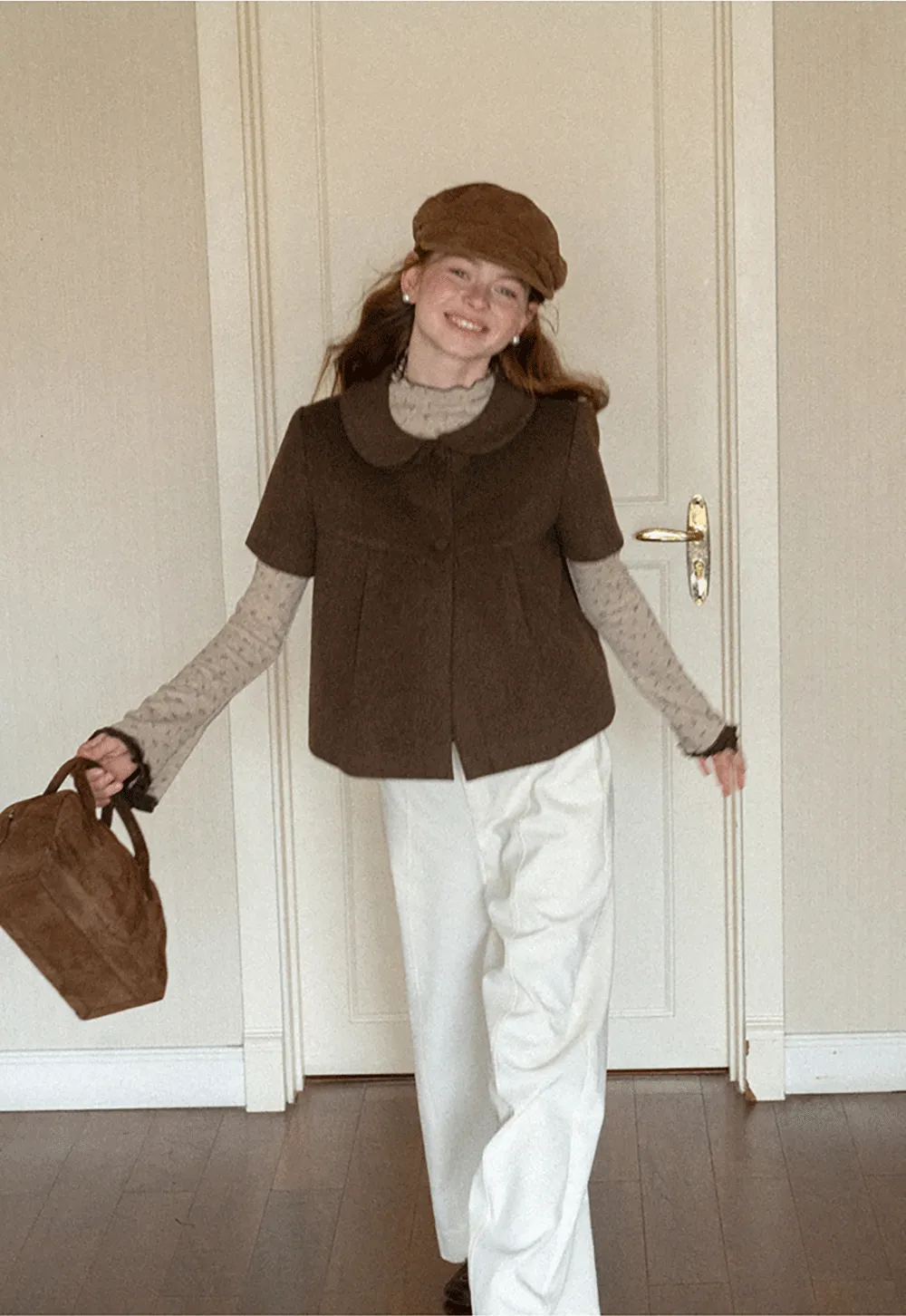 Peter Pan Collar Cropped Short Jacket