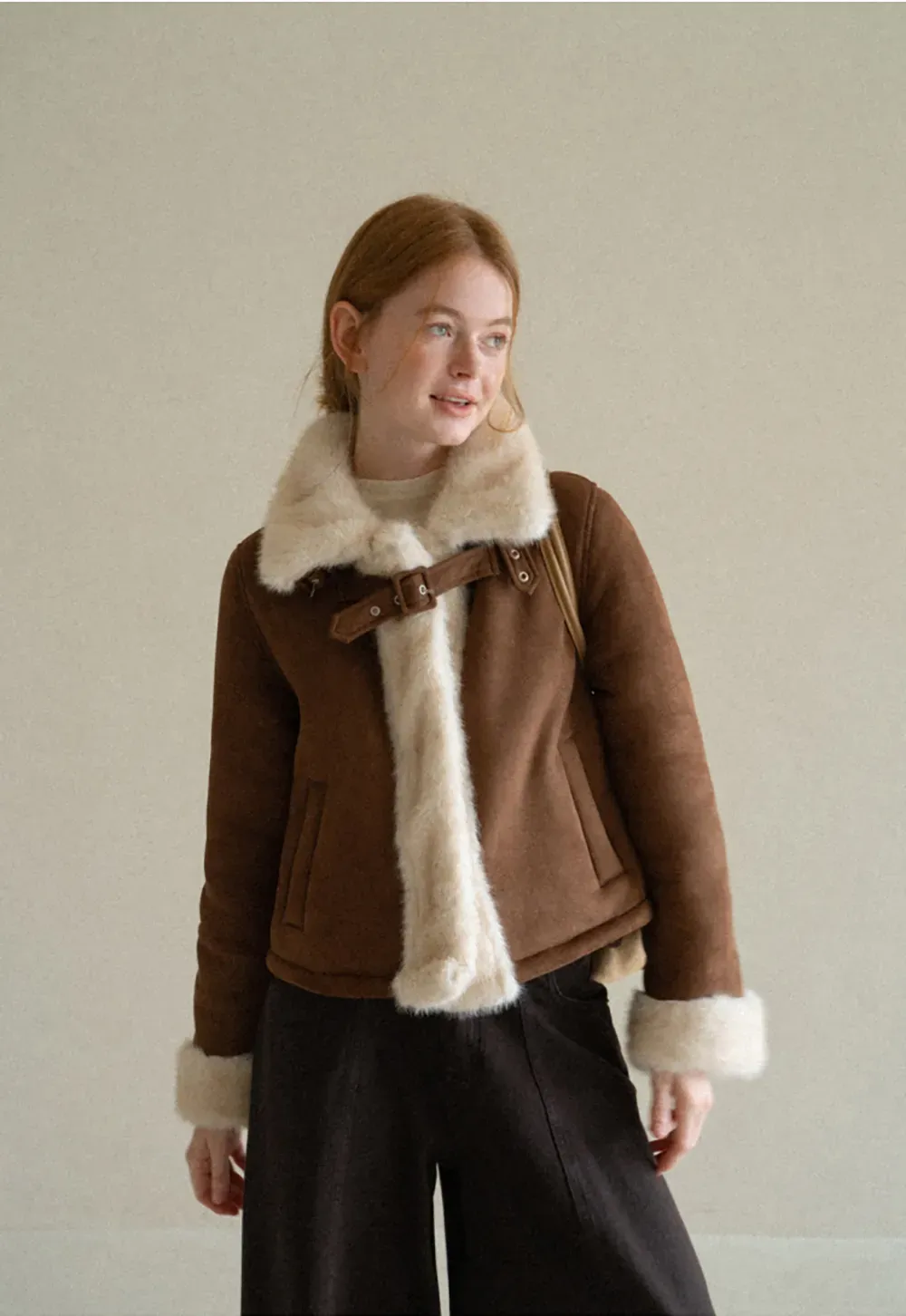 Faux Fur Trimmed Collar and Cuffs Short Jacket