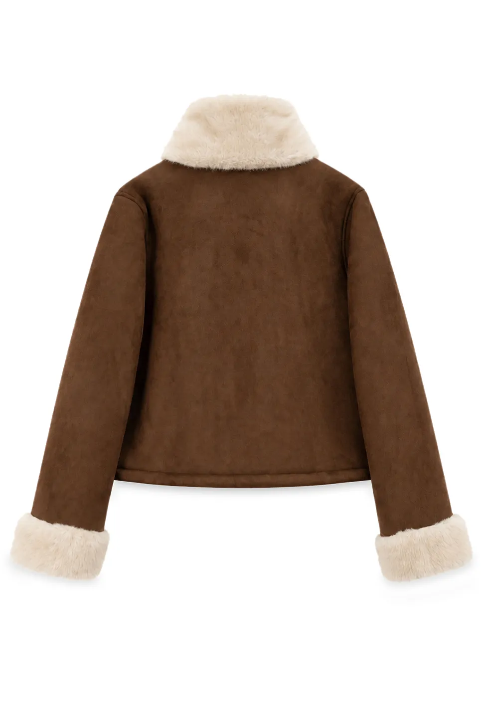 Faux Fur Trimmed Collar and Cuffs Short Jacket