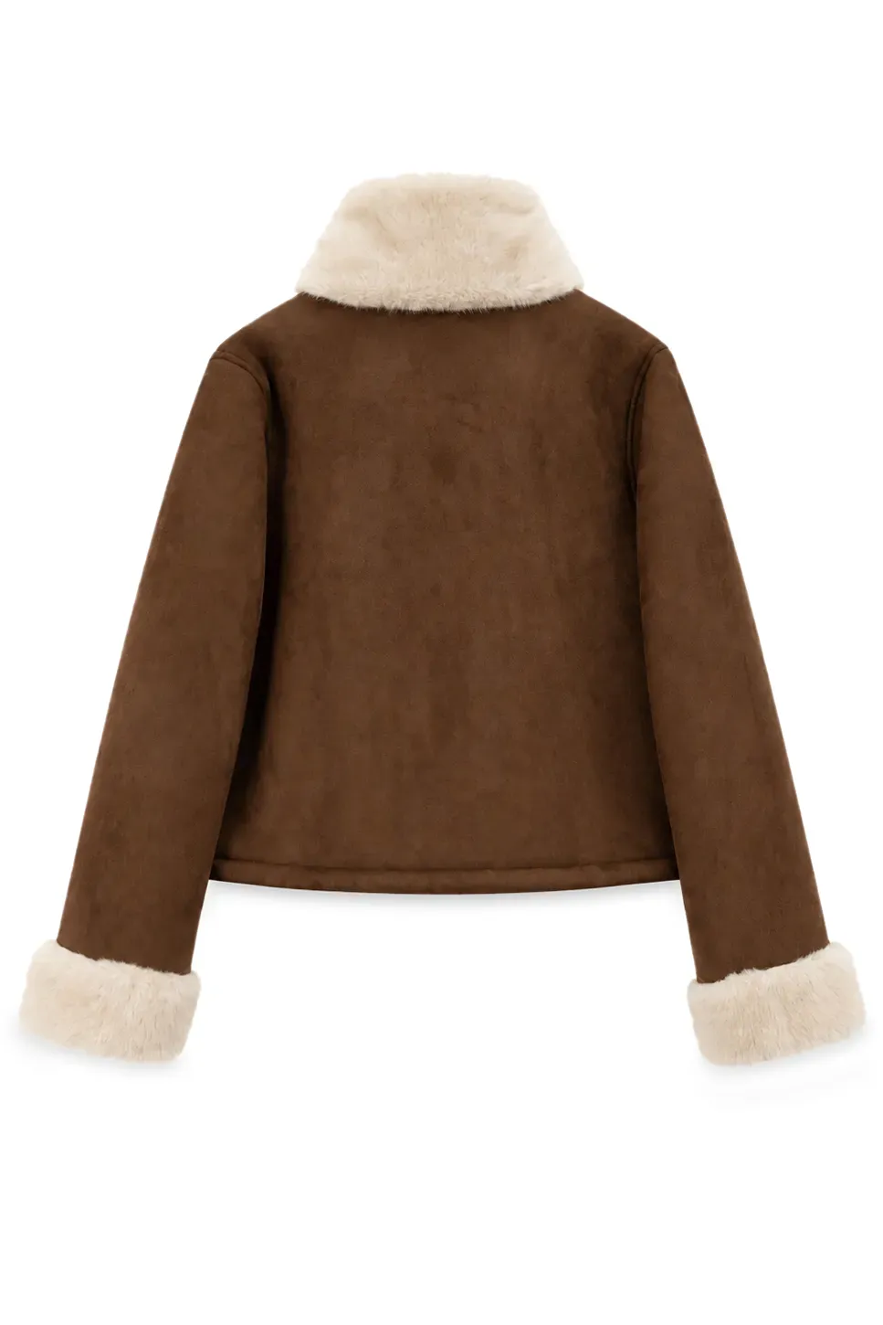 Faux Fur Trimmed Collar and Cuffs Short Jacket