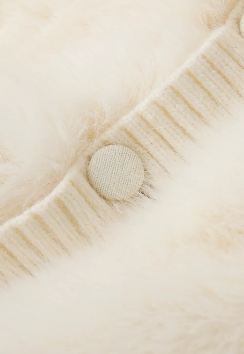 Cable Knit Cropped Cardigan with Faux Fur Collar