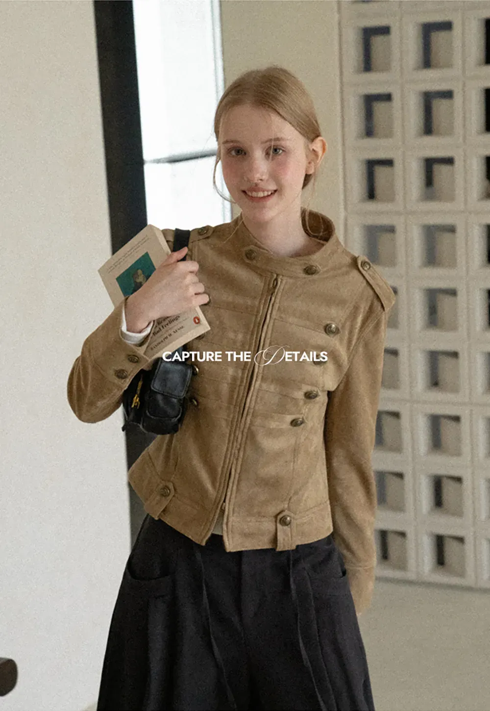 Military Style Double Breasted Short Jacket