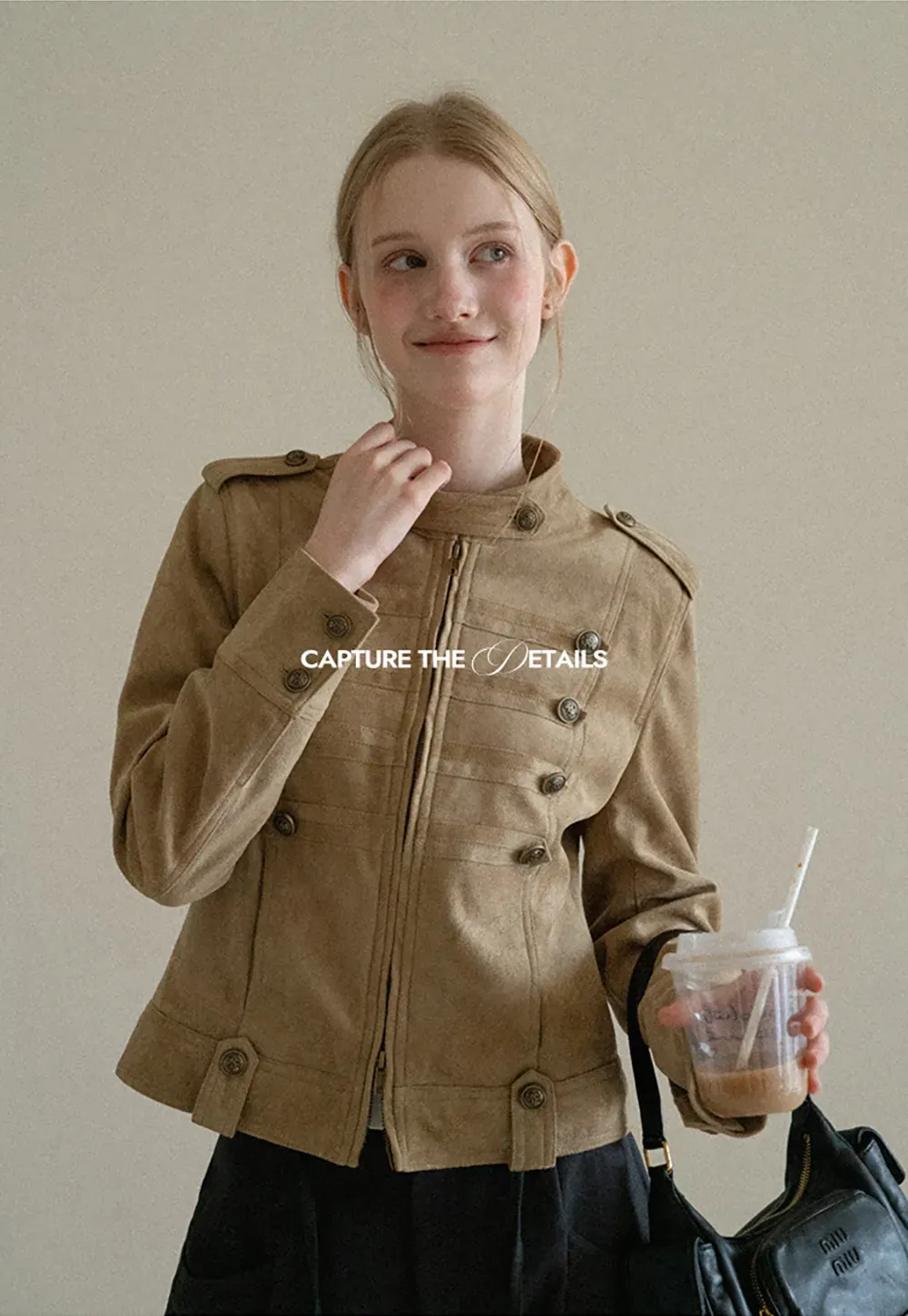 Military Style Double Breasted Short Jacket