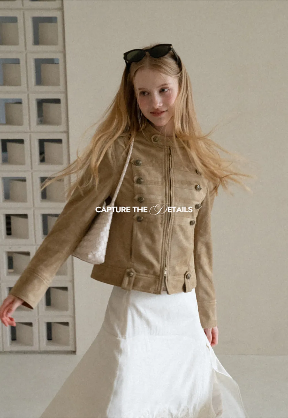 Military Style Double Breasted Short Jacket