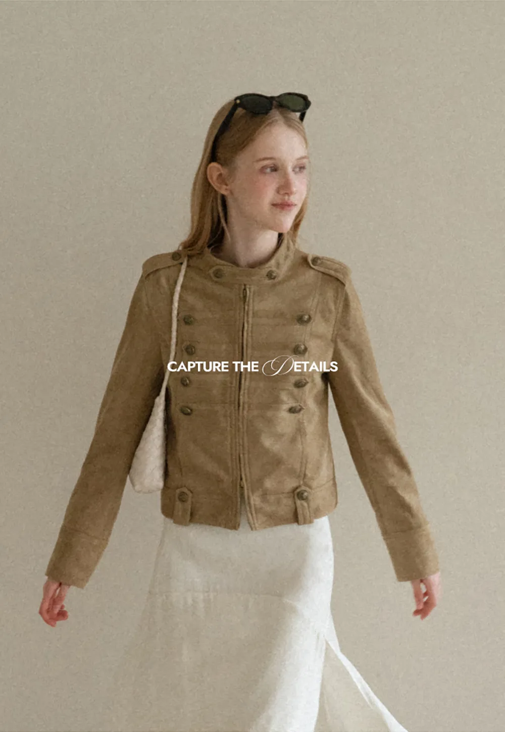 Military Style Double Breasted Short Jacket
