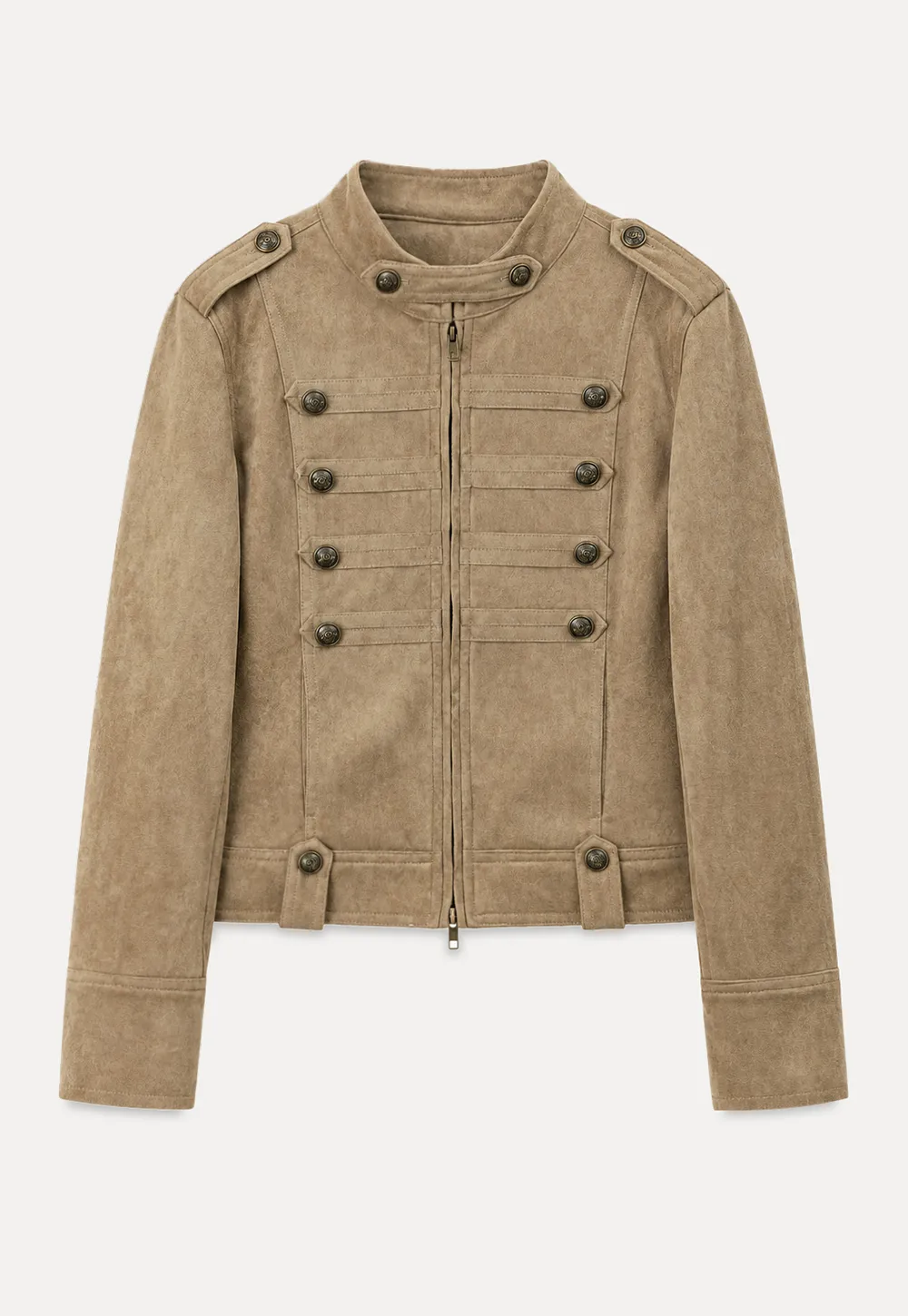 Military Style Double Breasted Short Jacket