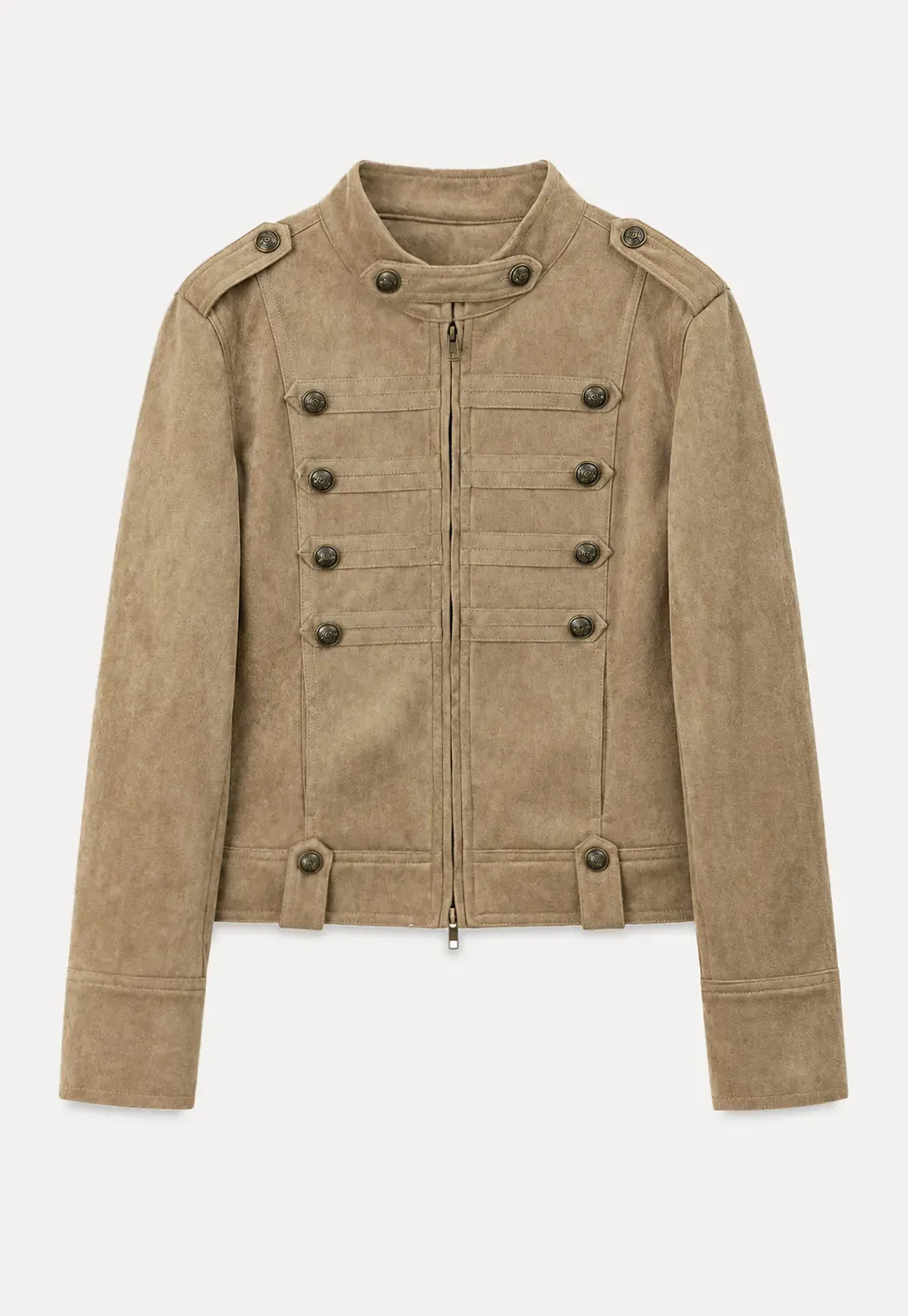 Military Style Double Breasted Short Jacket
