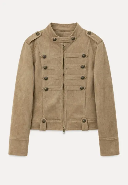 Military Style Double Breasted Short Jacket