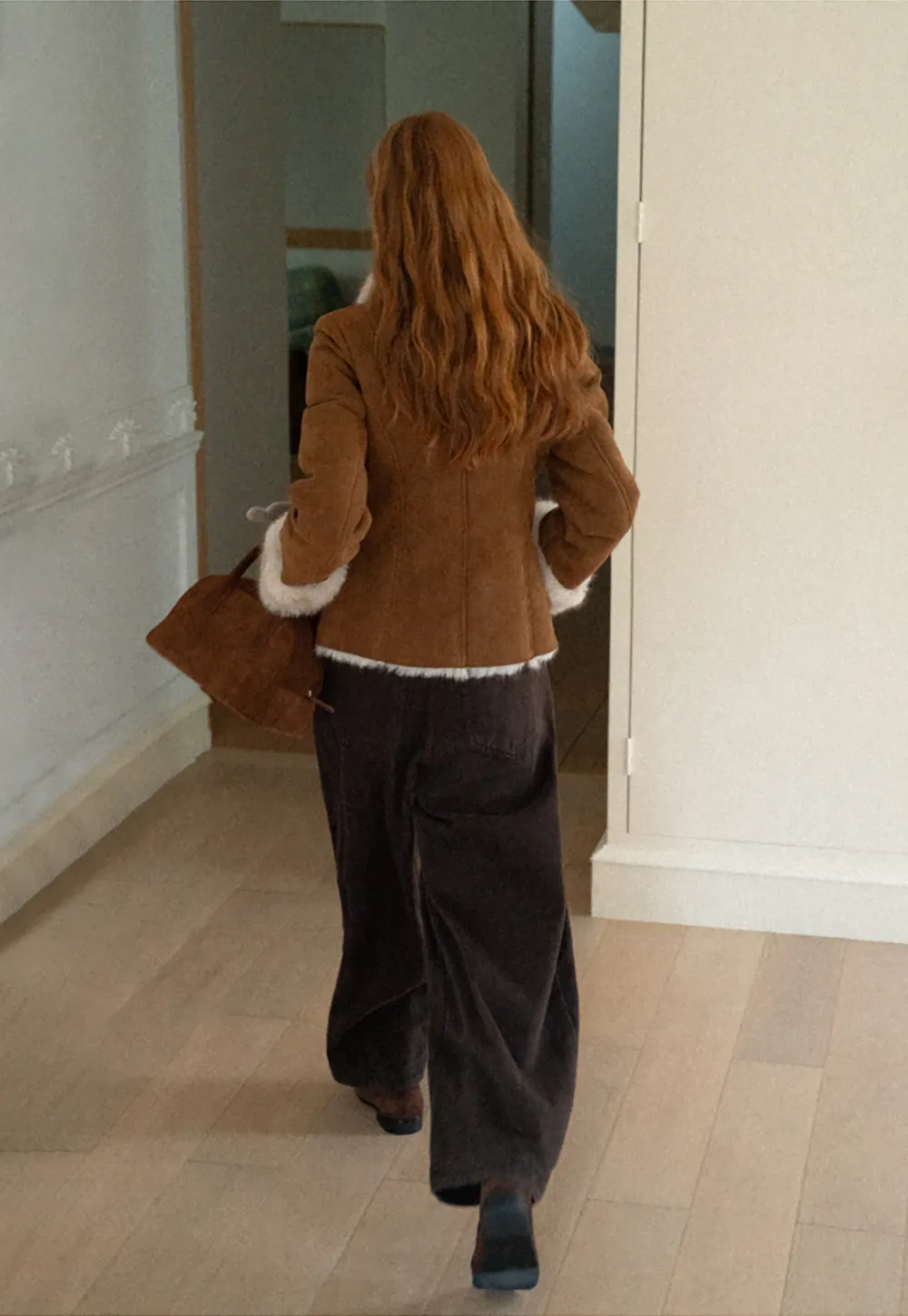 Shearling Trim Collar and Cuffs Short Jacket